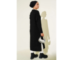 Black Fine Ribbed Long Cardigan - Image 