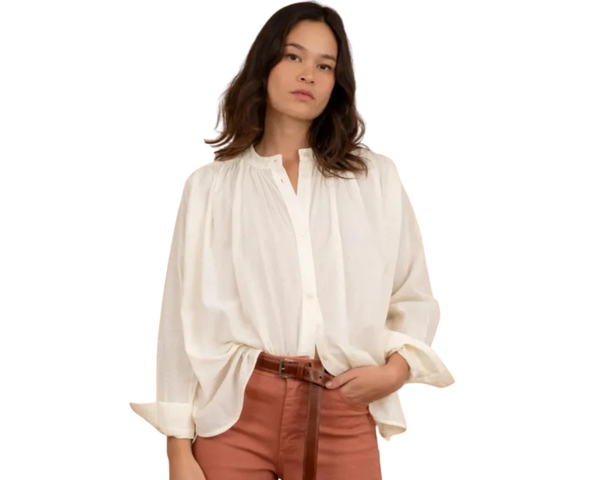 13 Mandarin Collar Shirt Beige - Image 1