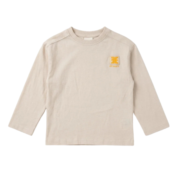 Zara Boys Beige Chest Print Basic Blouse