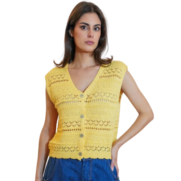 Lemon Zest Crochet Style Vest