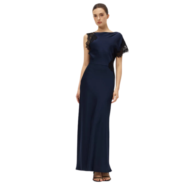The Midnight Lace Gown Deep Navy