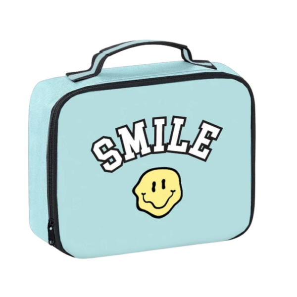 Aqua Happy Lunch Bag With Patches