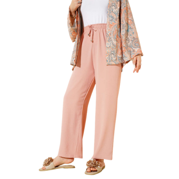 Powder Pink Ayrobin Wide Leg Trousers