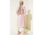 Powder Pink Long Style Classic Collar Tunic - Image 