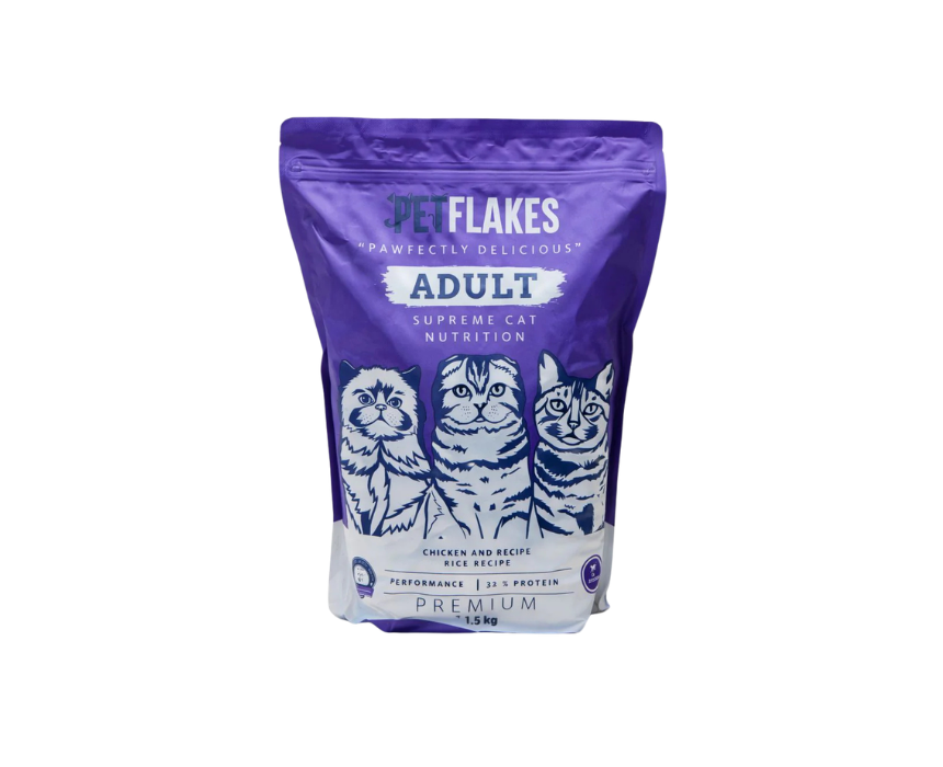 16 Pet Flakes Adult Cat Chicken And Rice - Image 1