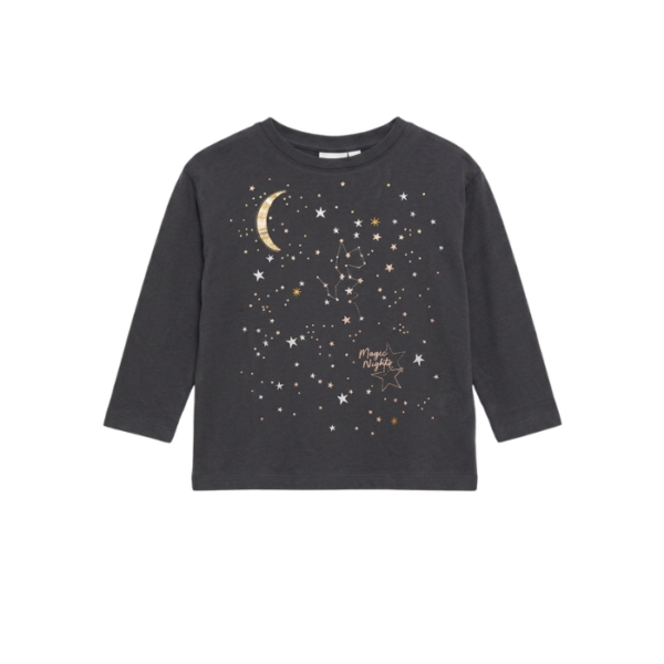 Zara Girls Dark Grey Printed Blouse