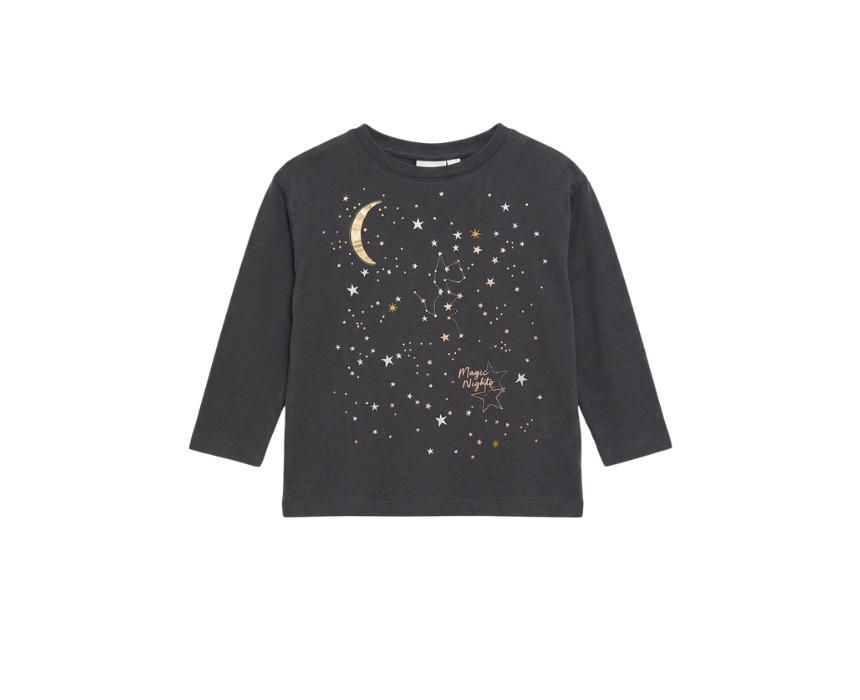 16 Zara Girls Dark Grey Printed Blouse - Image 1