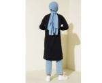 Regular Fit Black Long Basic Tunic - Image 