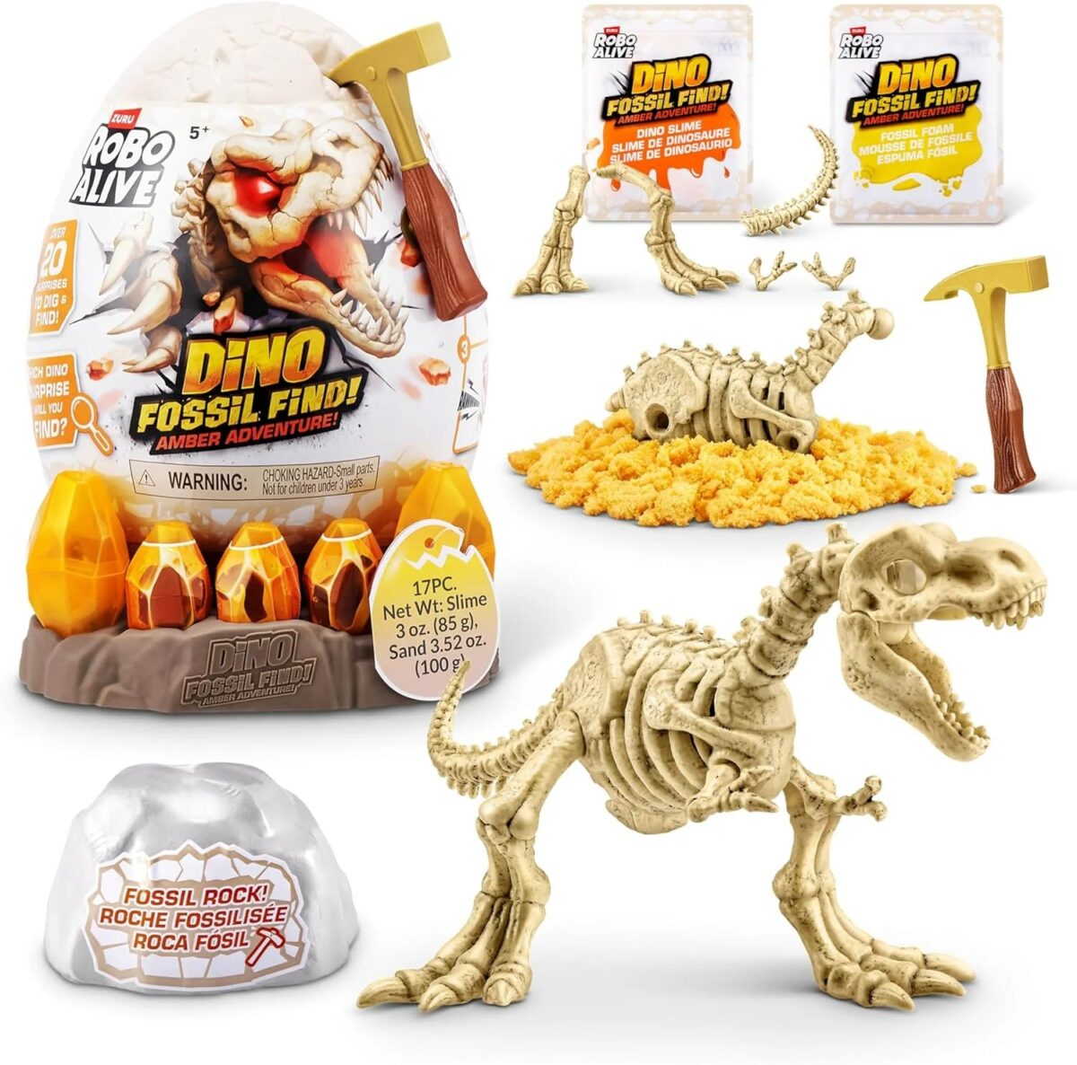 193052079183_ce0a8792-00da-497e-992b-1eb7495fa5e5 Robo Alive Light-Up Dino Fossil Amber Adventure
