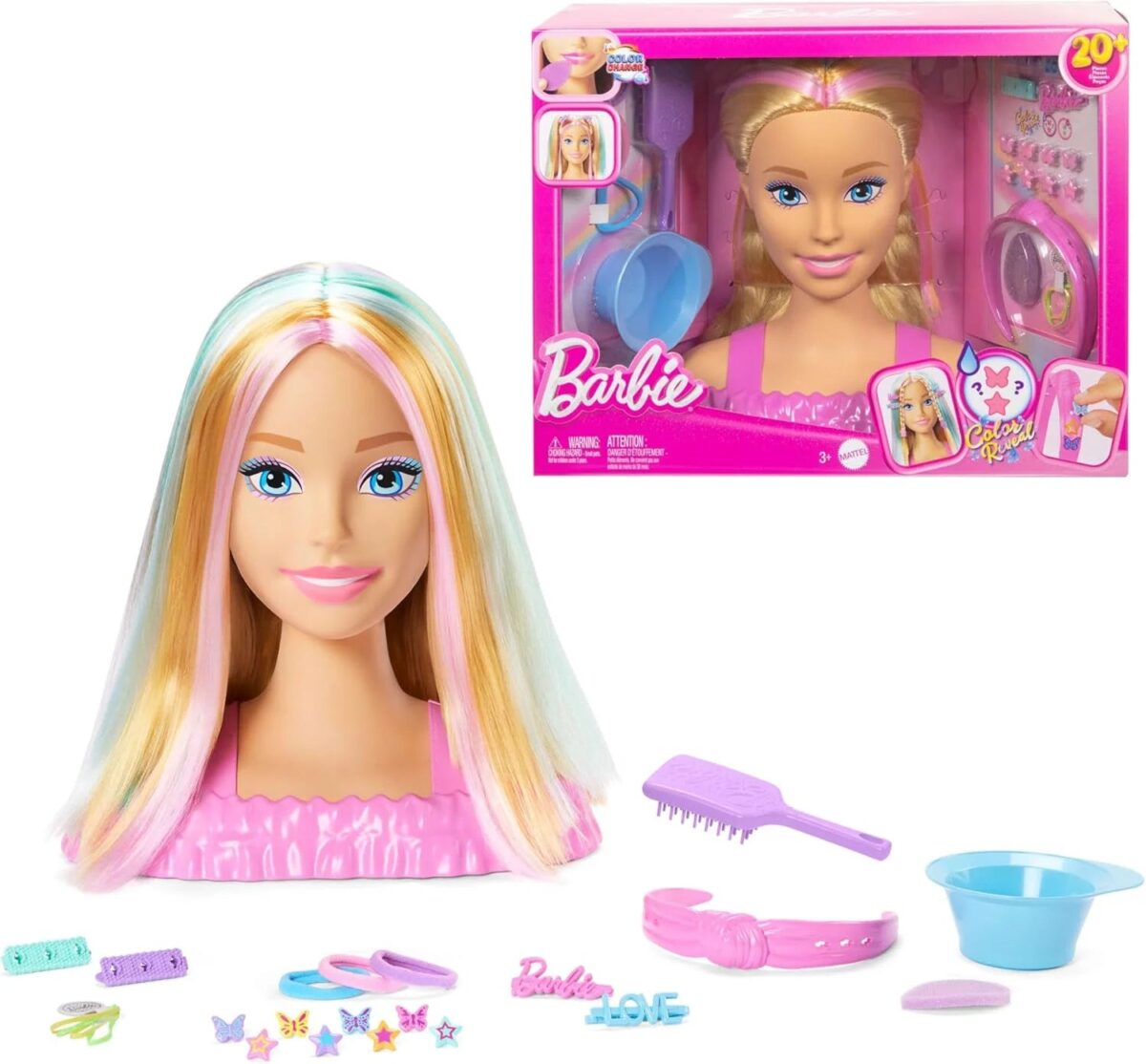 194735296651_8f820bed-3c89-4d9a-9c32-c69e6e89a127 Blonde Hair Styling Head with 20+ Styling Accessories Including Star
