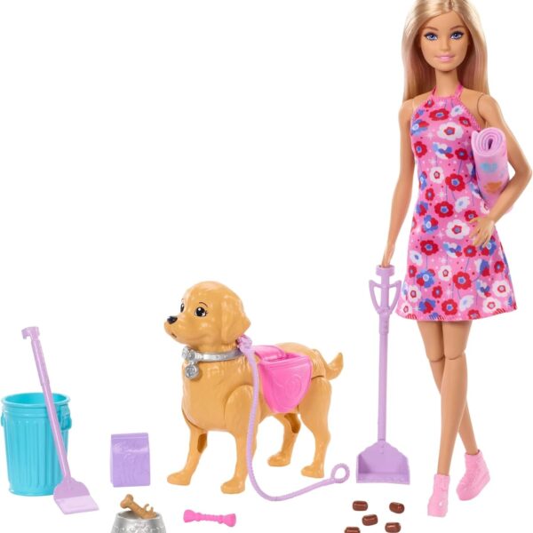 Walk & Potty Pup Toy Set, Includes Toy Dog that Walks & Goes Potty, Malibu