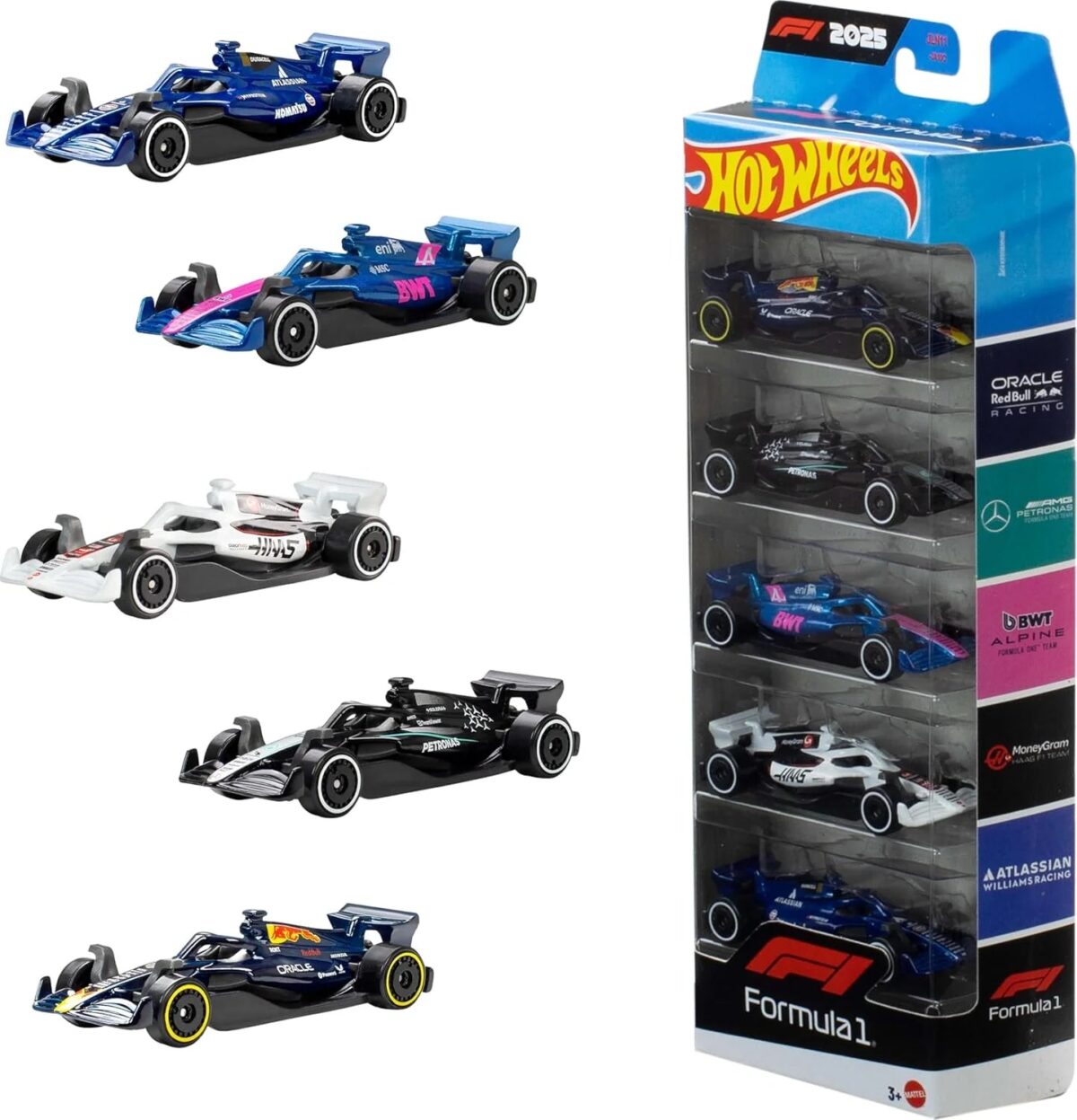 194735367870_ce2feb40-5ad0-4f57-b131-7700b483ee47 Formula 1 1:64 Scale Die-Cast 5-Pack, Set of 5 Officially Licensed Race Cars