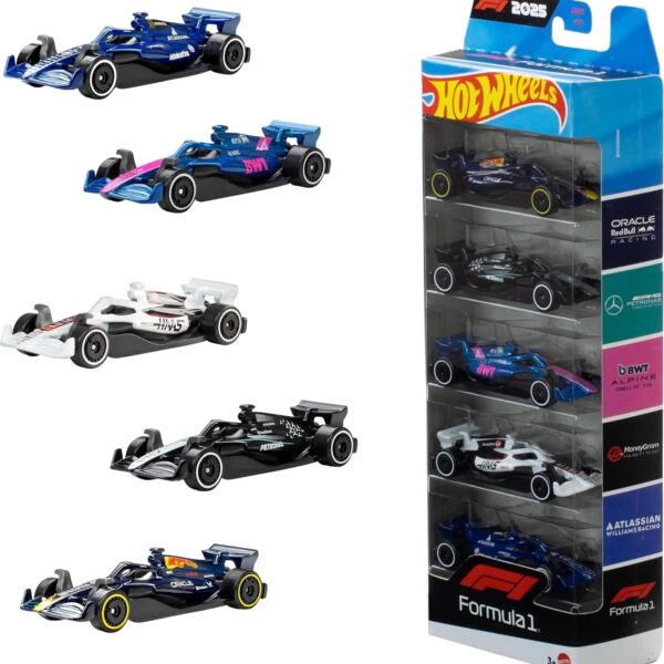 Formula 1 1:64 Scale Die-Cast 5-Pack, Set of 5 Officially Licensed Race Cars