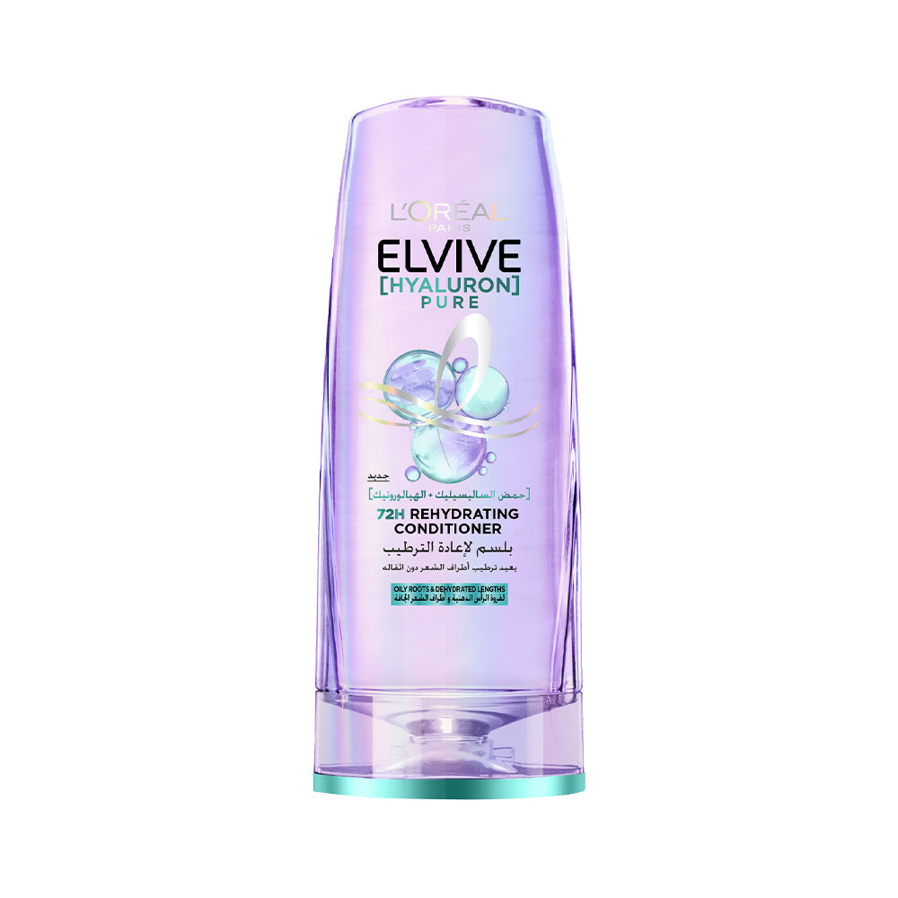 1_2 L'Oreal Paris Elvive Hyaluron Pure 72h Rehydrating Conditioner for Oily Scalp & Dehydrated Lengths