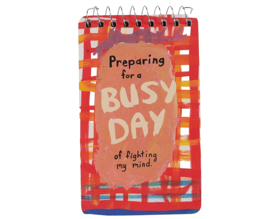 2 A Busy Day Of Fighting My Mind Spiral Notebook - Image 1