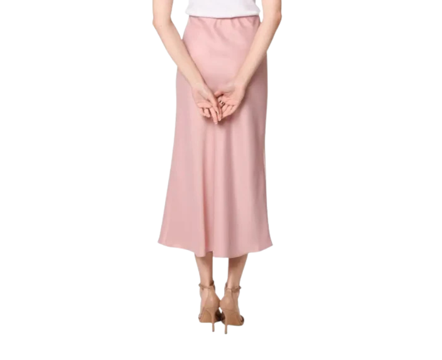 2 Satin Midi Skirt Light Pink - Image 1