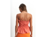 The Ruched Tie Front Top Sunset Coral - Image 
