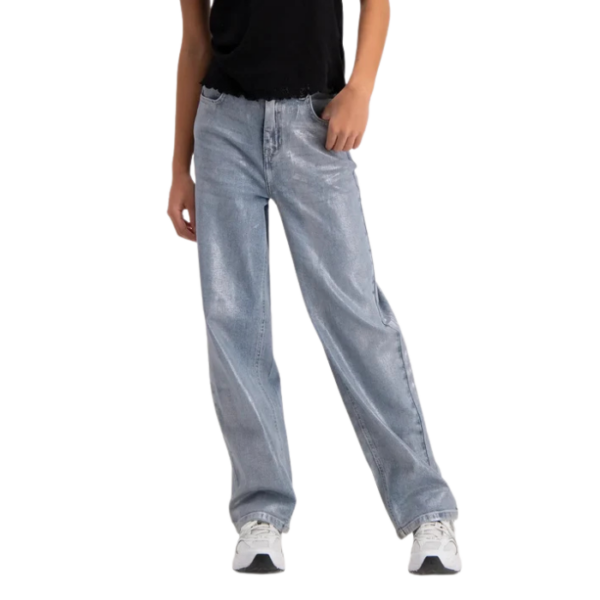 Silver Foil Denim Jeans