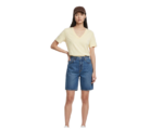 Yellow Tshirt Soft Cotton Vneck - Image 