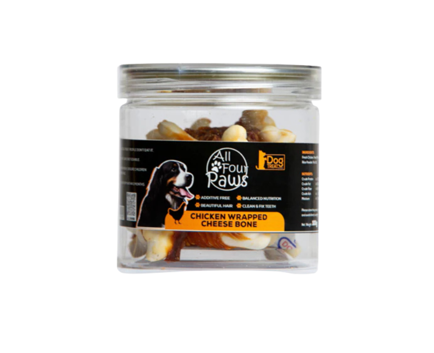 2 All Four Paws Dog Treat Chicken Wrapped Cheese Bone - Image 1