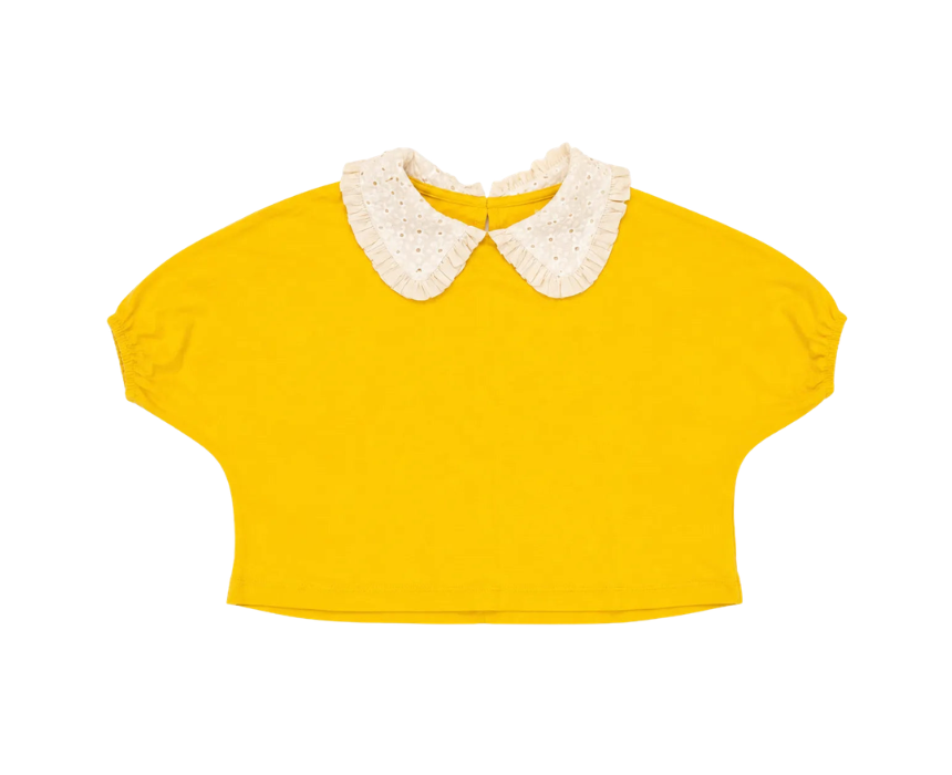 2 Zara Girls Orange With A Ruffled Neck Short Blouse - Image 1