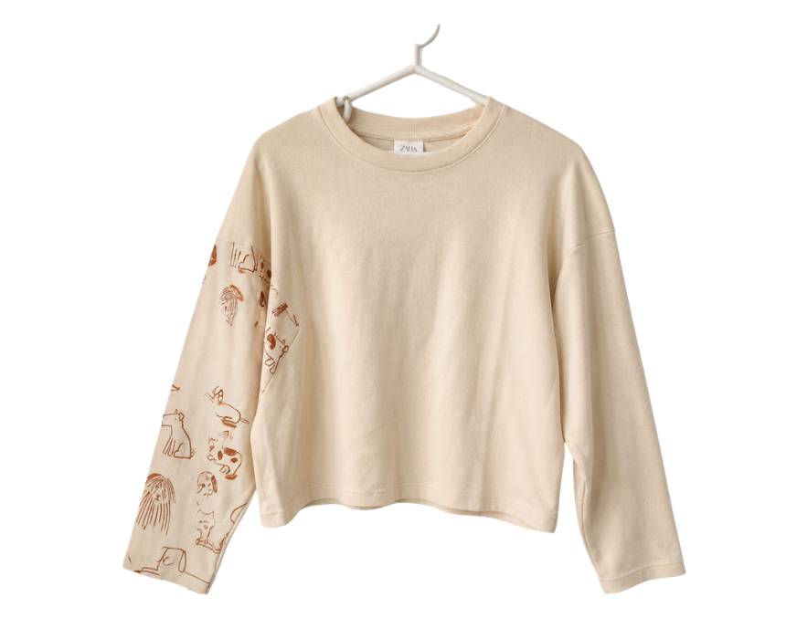 2 Zara Girls Cream Dolman Sleeve Blouse - Image 1