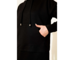 Black Hooded Vest Dress - Image 
