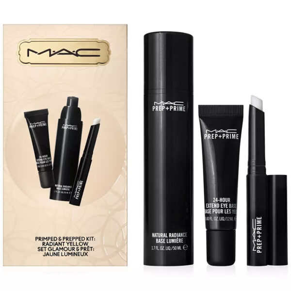 MAC COSMETICS 3 PIECES PRIMPED & PREPPED SET (RADIANT YELLOW)