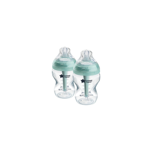 0+m Pack of 2x 260ml Combat Colic Feeding Bottles Tommee Tippee