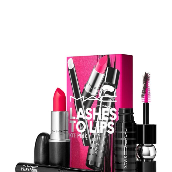 MAC COSMETICS LASHES TO LIPS KIT RED ( RELENTESSLY RED + BLACK MASCARA)