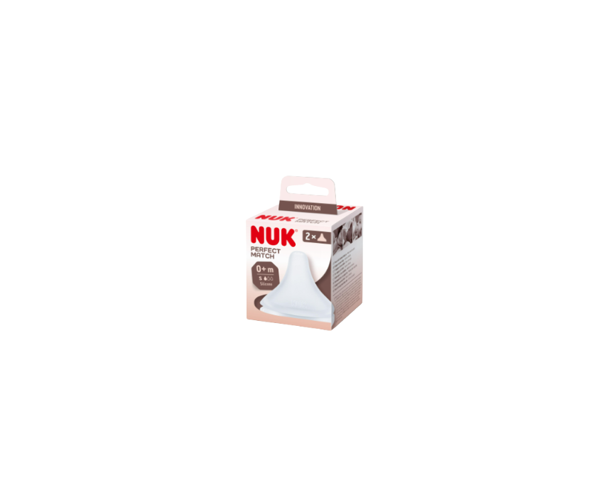 274 Perfect Match Silicone Teat 0+M Pack2 NUK - Image 1