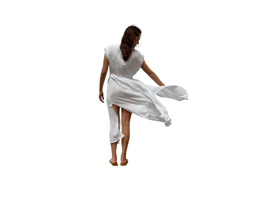 3 Light Cotton Open Shirt Dress - Image 1