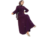 Premium Quality Purple Dress with Pearl Flowers - Image 