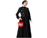 Elegant Black Dress With Floral Embroidered Bolero - Image 