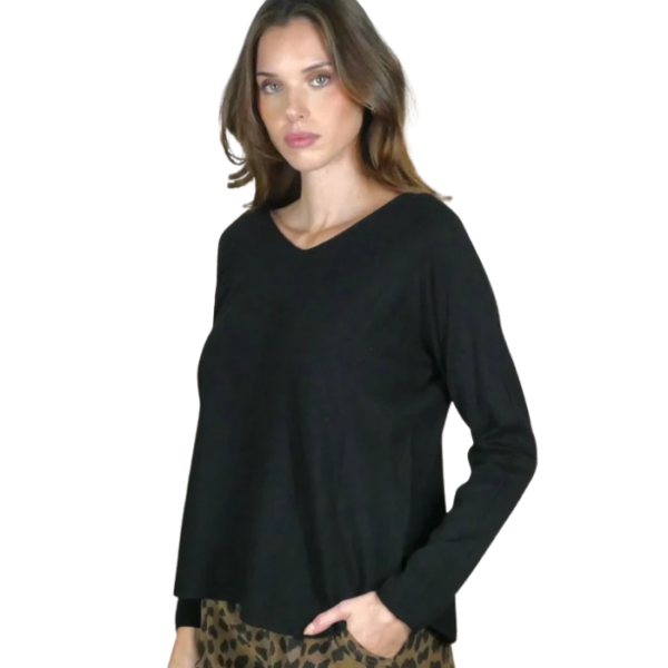 Essential V Neck Knit Black