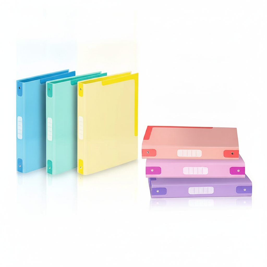 3135252004449 Ring Binder A4 4 Rings Spine 5cm Cardboard Coins Pastel #VIQ-200444-08
