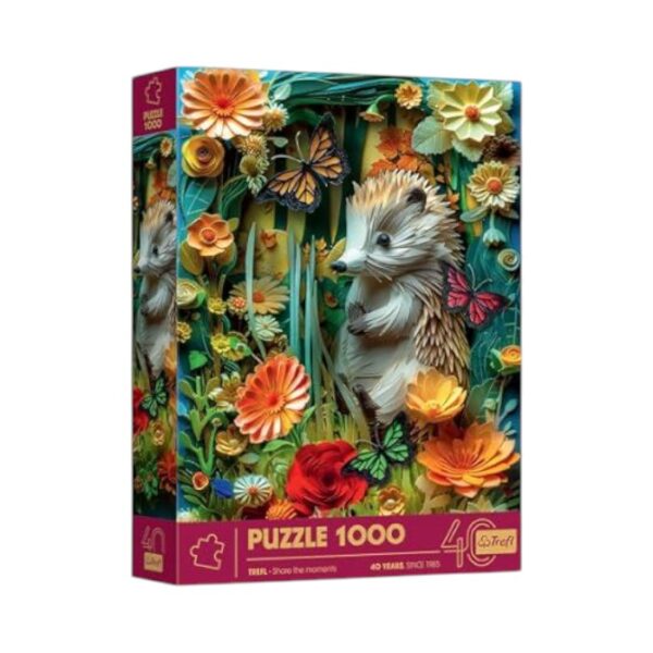 3D-effect puzzle hedgehog