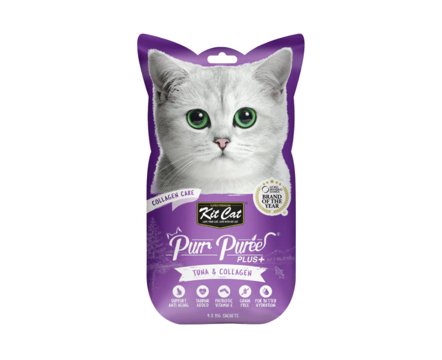 4 Kit Cat Purr Puree Plus Plus Tuna And Collagen Care Collagen Care - Image 1