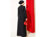 Elegant Black Dress With Floral Embroidered Bolero - Image 