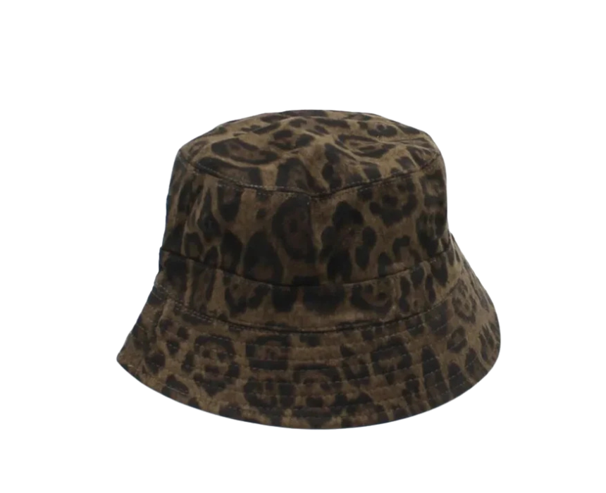 4 Kaki Leopard Bucket Hat - Image 1