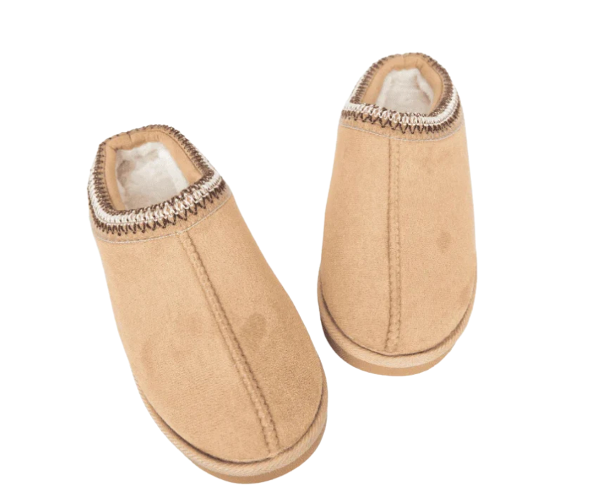 4 Chestnut Embroidered Cute Slip On Slippers - Image 1
