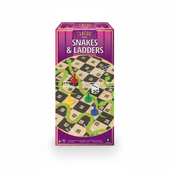Classic Snakes & Ladders Board Game – Kids Family Fun