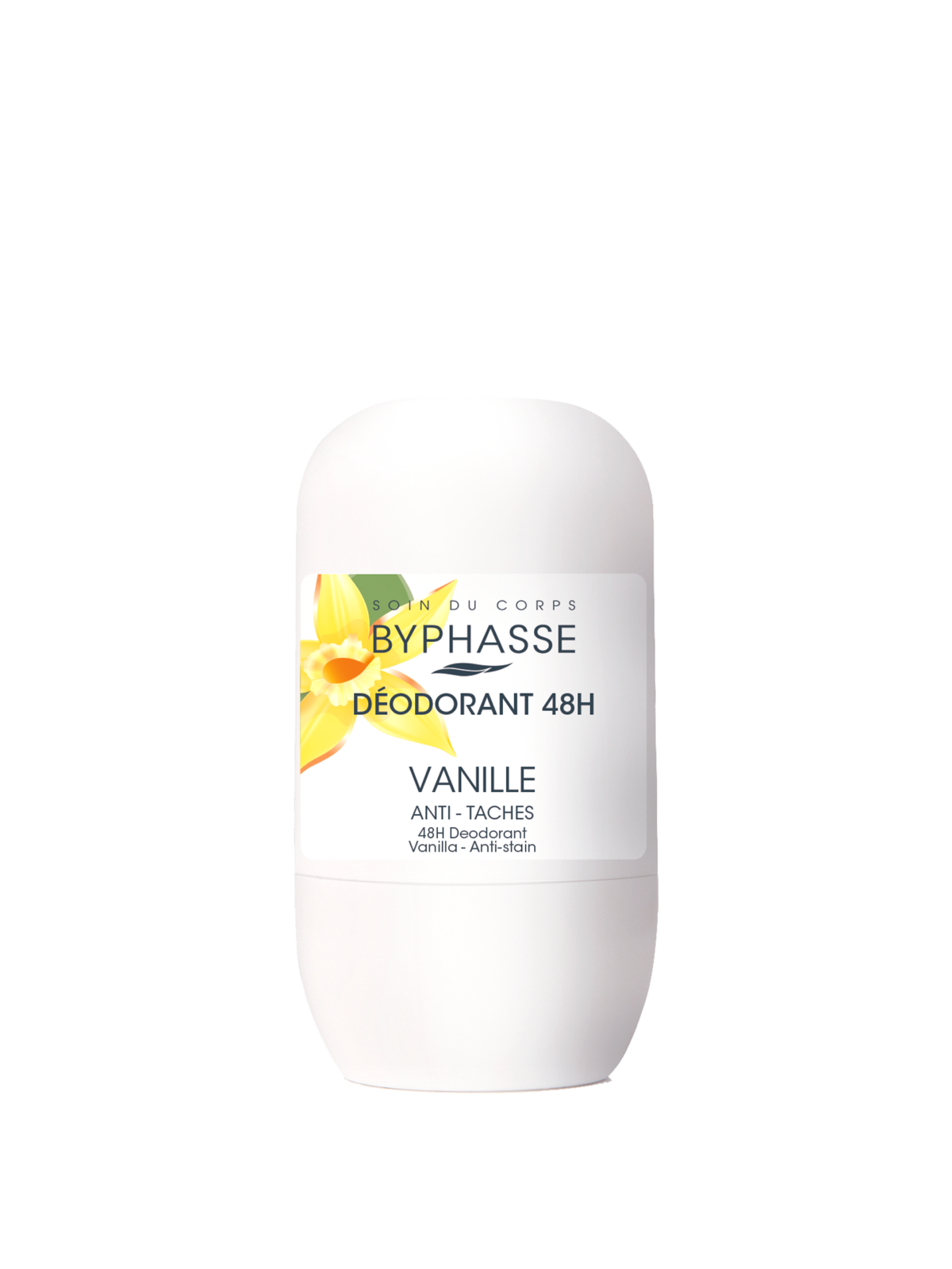 48H-DEODORANT-VANILLA-FLOWER-ROLL-ON-50ML-PRODUCT-NO-SHADOW Byphasse 48H Deodorant Roll-on Extrait De Vanille 50ml