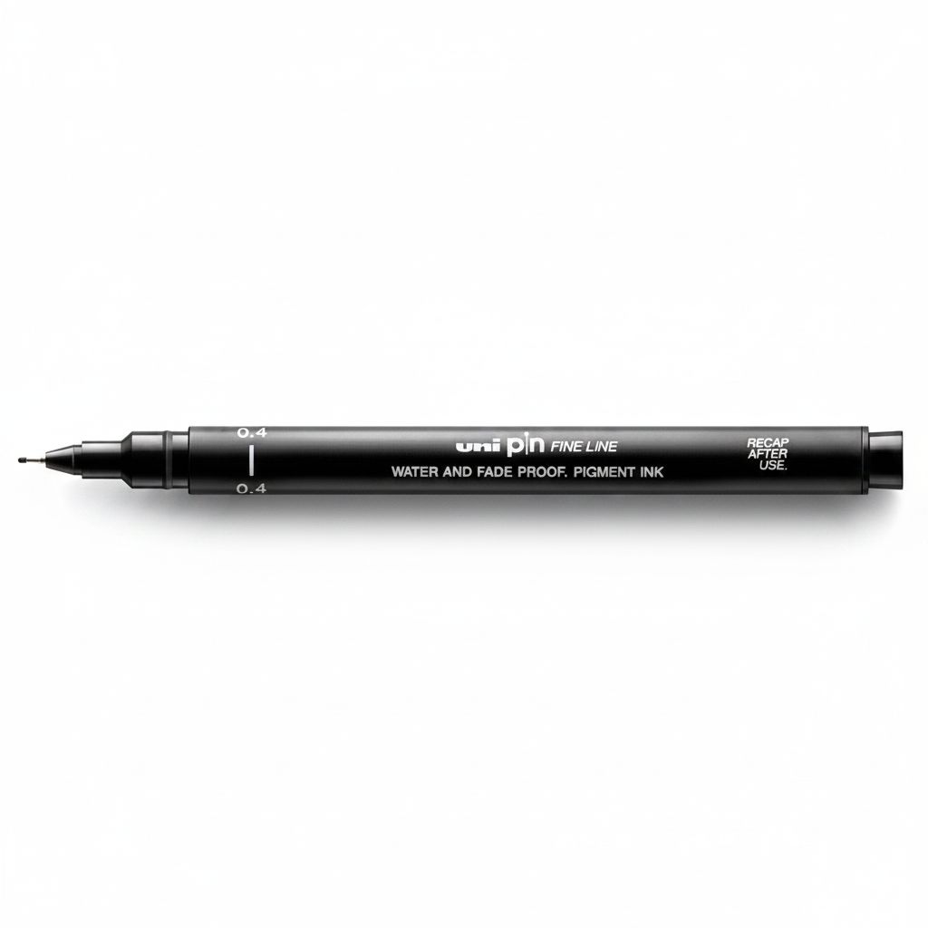 4902778030783-3 Fineliner Unipin Pen Pigment Ink Black 0.4Mm #04-200