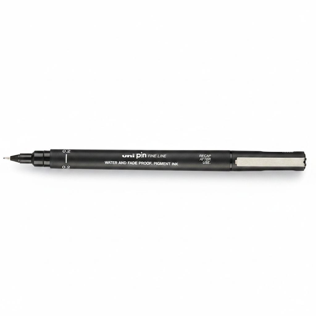 4902778915264-2 Fineliner Unipin Pen Pigment Ink Black 0.2Mm #02-200