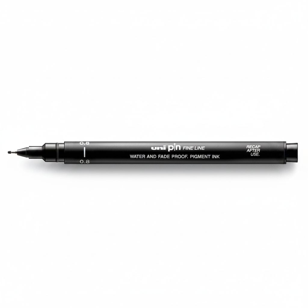 4902778915448-3 Fineliner Unipin Pen Pigment Ink Black 0.8Mm#08-200