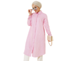Pink Long Striped Hidden Button Shirt - Image 
