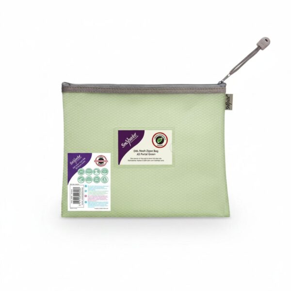 Envelop Mesh Bag With Zipper A5 Pastel Green #15902