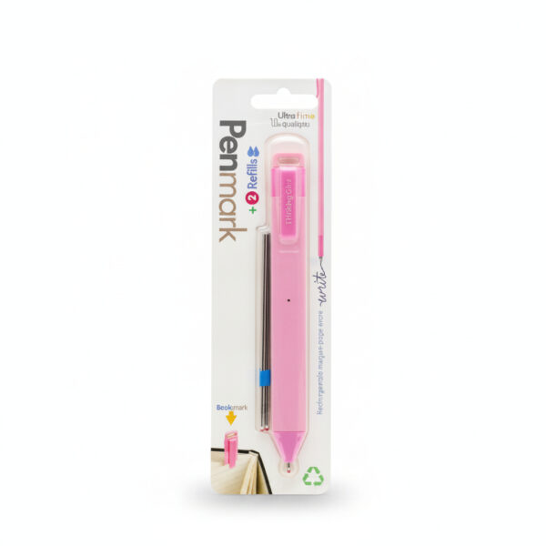 Premium Pen With Book Clip And Refills Pink Themed#Pbprnew