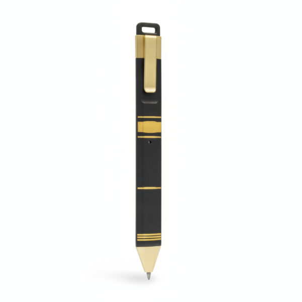 Premium Pen With Book Clip And Refills Black & Gold Themed#Pbbgrnew